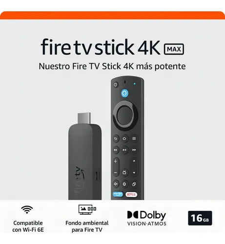 Amazon Fire Tv 4k Max 16gb Hdr Control De Voz Con Alexa 3ra