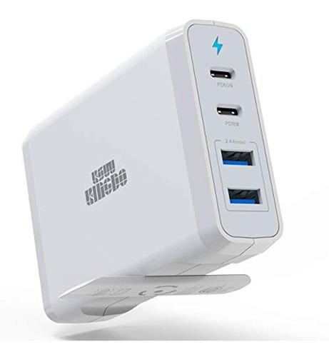 Dual Usb-c Quick Charger, Ksw Kingdo 75w 4-port Travel Charg