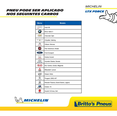 Kit 2 Pneus Michelin Aro 16 Ltx Force - 205/60 R16
