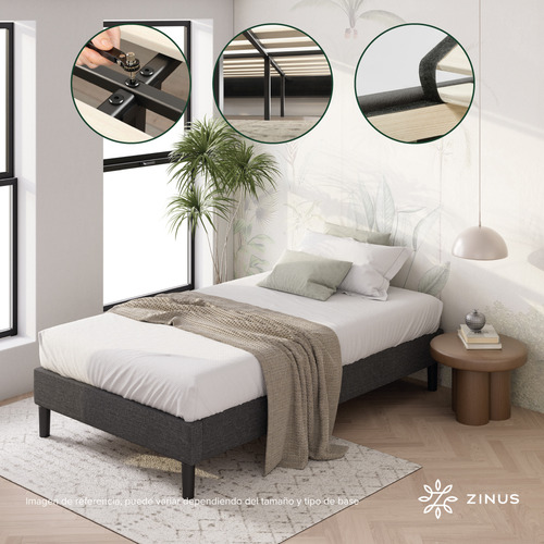 Zinus Curtis | Base Cama Queen Con Estructura Tapizada