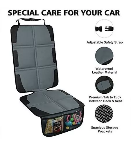  Protector para asiento de automóvil, con amplios bolsillos de  malla y hecho de tela 600D impermeable y durable, protege la tapicería de  cuero y de la silla de bebés, 2 unidades