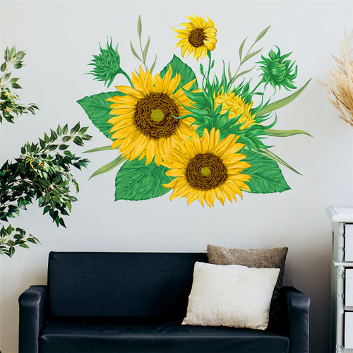 Adhesivos Decorativos De Pared Con Forma De Girasol, Decorac