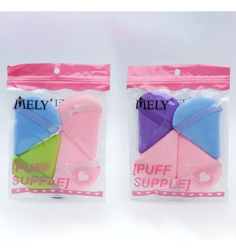 X4 Esponjas Maquillaje Mely Puff Cotton Belleza Facial Pro Color A Elección Tamaño De La Esponja Mediana