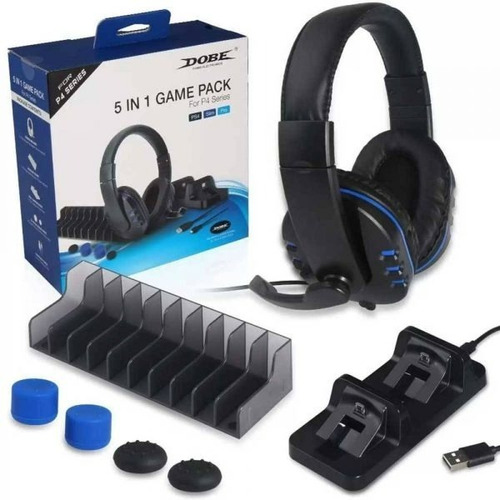 Kit Gamer Dobe 5 En 1 Sony Ps4  Audifonos / Accesorios 