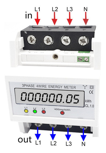 Medidor De Energía, Pantalla Digital Lcd Trifásica De 4 Hilo