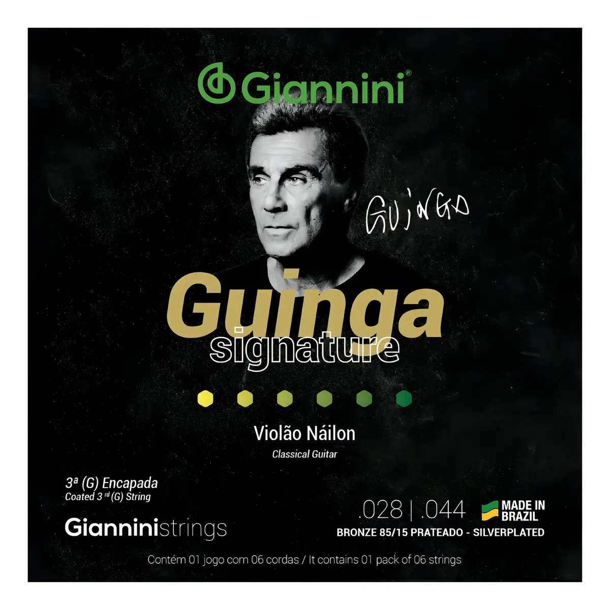 Encordoamento Giannini Violão Nylon Guinga 85/15 Sscgg