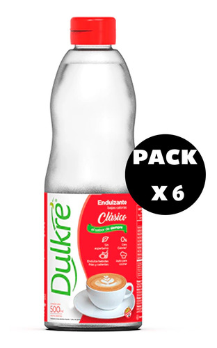 Pack X 6 Edulcorante Liquido Dulkre Clasico Por 500ml