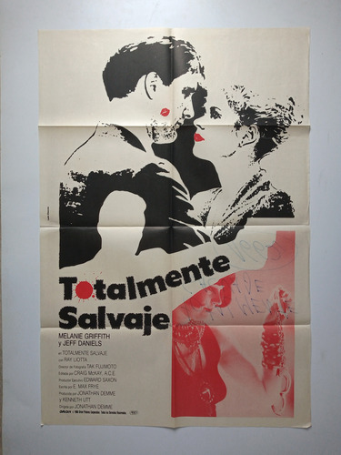 Afiche Cine Totalmente Salvaje Jonathan Demme Grifith Liotta