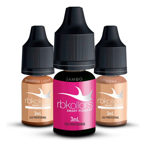 Kit 3 Pigmentos 3ml R B Castanho Claro Intermediario Escuro