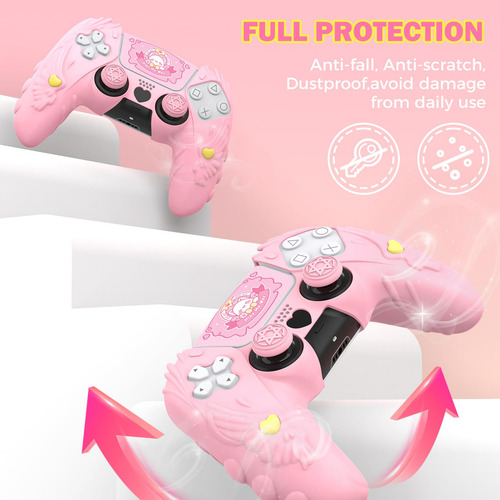 Funda Suave Antideslizante Para Controller Ps5 Rosa