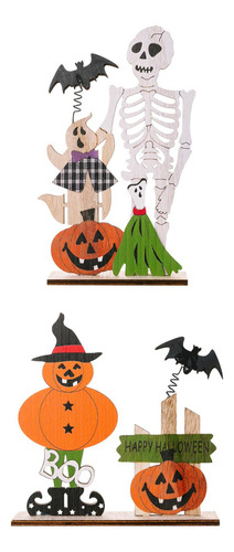 Centros De Mesa De Madera De Halloween Con Murciélago