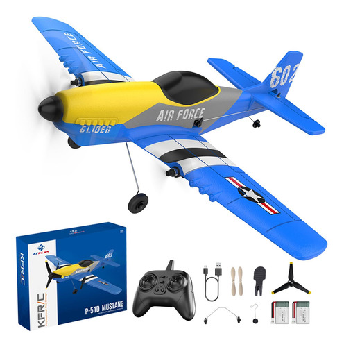 Avión Rc P-51d 2.4 Ghz 3 Canales 6 Ejes 2 Baterías Color