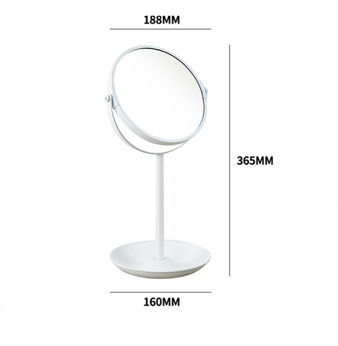 Espejo Mesa Blanco 2 Caras 36,5×16cm Blanco Rotacion 360o Blanco