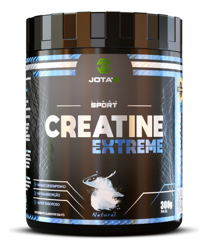 Creatina Extreme Turbo 300g Monohidratada Saborizada Jota'b Sabor Natural