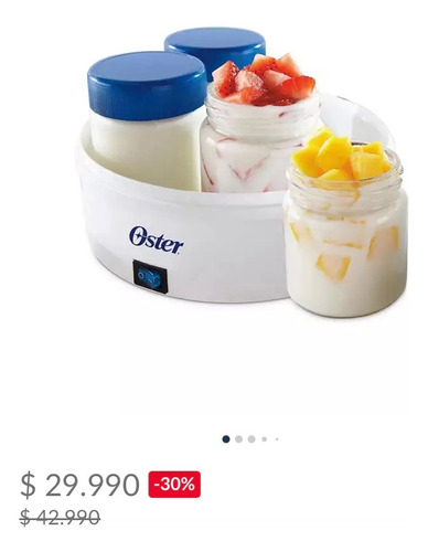 Yogurtera Oster® Para Yogur Griego Ckstym1001 Color Blanco