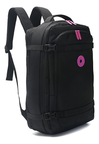 Mochila Skora De Viaje Cabina Grande Equipaje Mano 18 Color Negro Con Fucsia