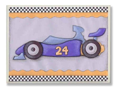 The Kids Room By Stupell No. 24 Blue Race Car Oversized Rect