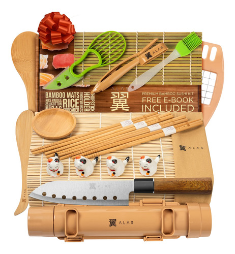 Kit De Fabricación De Sushi Marca Modelo 60 Piezas Marrón