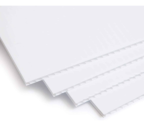 4 Laminas Coroplast Blanco 4mm 61 X 122 Cm