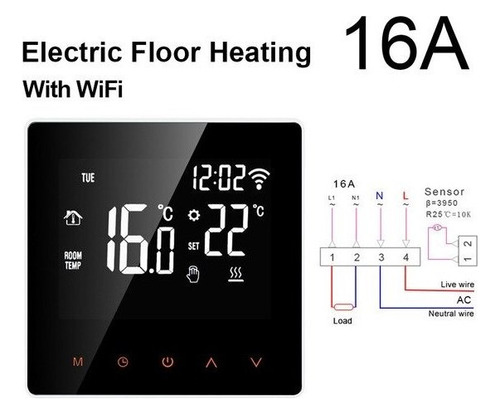Termostato Inteligente Tuya Wifi Para Google Home, Alexa