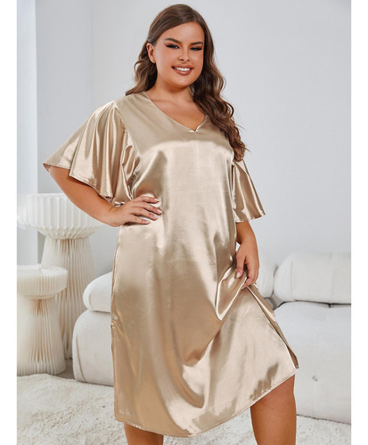 Camisones De Talla Grande, Pijama Con Cuello En V
