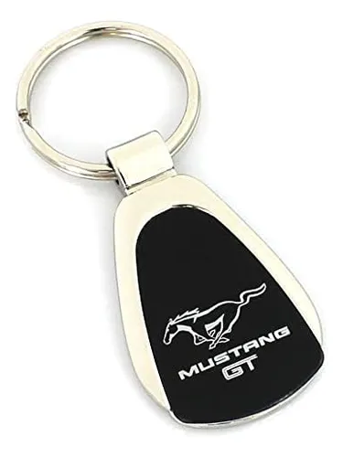Mustang Gt Black Tear Drop Key Chain