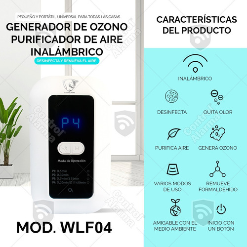 Imagen 3 de 10 de Generador Ozono Purificador Aire Sanitizante Desinfecta Casa