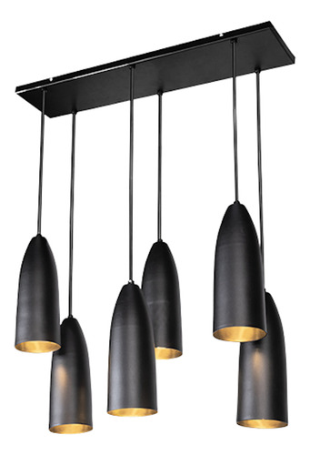 Lampara Decoratia Colgante Negro Mate Maxxi Acero Inoxidable