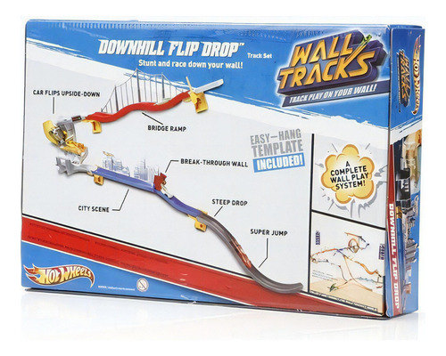 Pista de parede Downhill Flip Hot Wheels W2107. Cachavacha