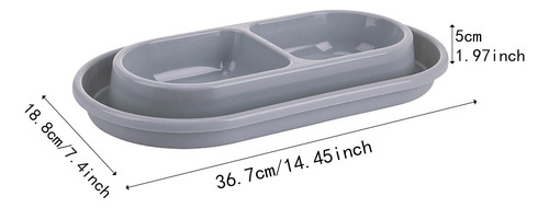 Juego De Tazones De Comida Y Agua, Platos De L Gris