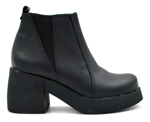 Botas De Cuero Mujer Cortas Plataforma Comodas Livianas 750n