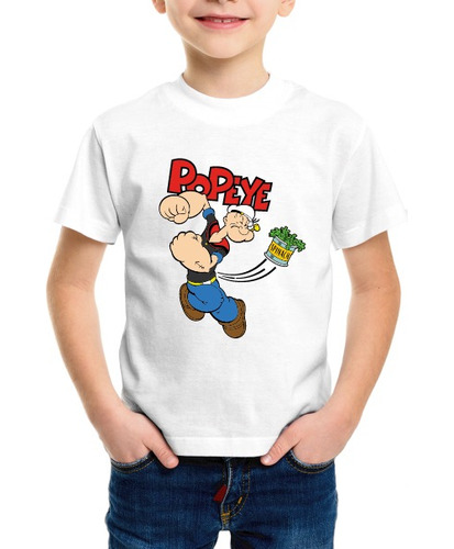 Polera Popeye El Marino Espinaca Retro Niño Niña Algodón