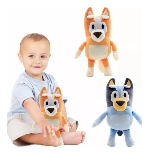 2 Piezas Bluey Familia Bluey Bingo Papá Mamá Muñeco Peluche