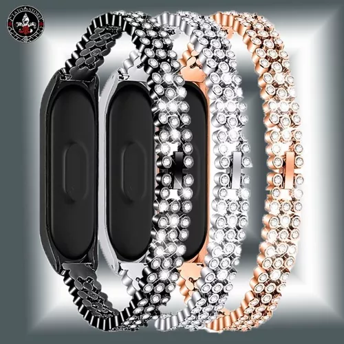 Pulsera Malla Correa Mi Band 3 Mi Band 4 Con Strass