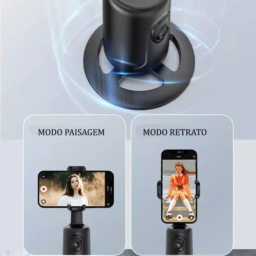 Gimbal Suporte Celular Reconhecimento Facial 360°