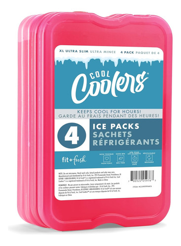 Gel Refrigerante Cool Coolers - Paquete De 4, Rosa