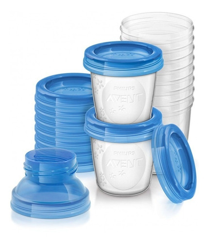 Avent 10 Vasos Recipiente Para Leche Papilla