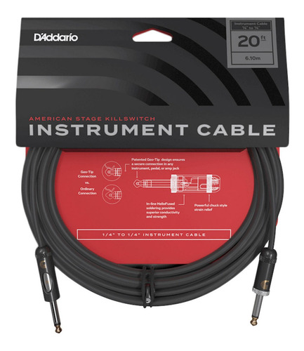 Cable Daddario Pw-amsk-20 American Stage Plug Plug 6 Metros