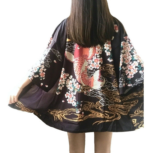 Japonés Kimono Abrigo Suelto Matsuri Yukata Outwear Tops Ve