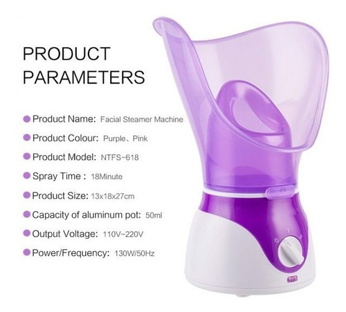 Imagen 6 de 7 de Vaporizador Facial Profesional Limpieza De Poros Portatil
