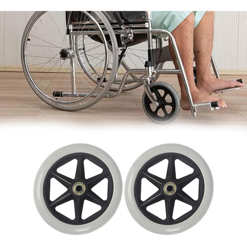 2 Pieces Replacement Wheels Smooth Repair Parts Gray 6inch