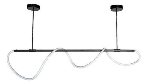 Lámpara Colgante Lineal Led Luz Fría Y Cálida Estructura Negro