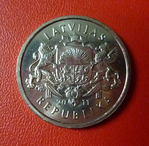Letonia Moneda Corazón De Pan De Jengibre 1 Lats 2011 Unc