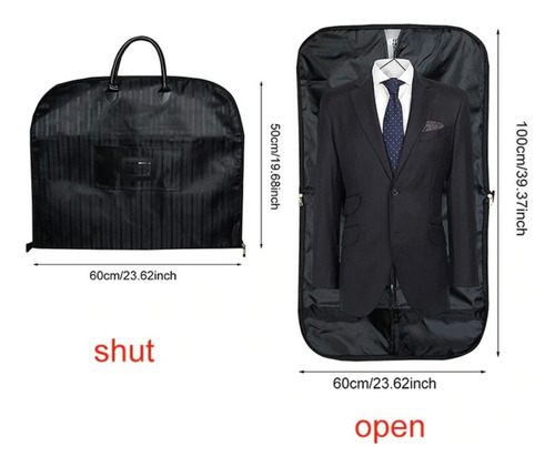 Imagen 5 de 6 de Bolso Con Manijas Porta Traje Foldable Tela Mango Cuero