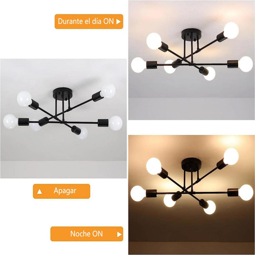 E27 E26 Lamp Pared Interior Lámpara De Techo Colgante Decorativas Ajustable 6 Luces Sala