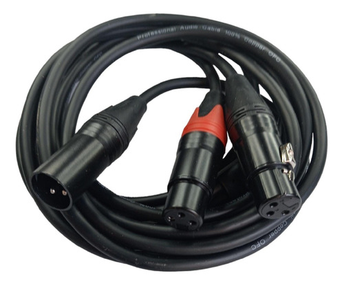 Cable En Y Xlr Macho A 2 Xlr Hembra Balanceado Cobre Ofc 3 M