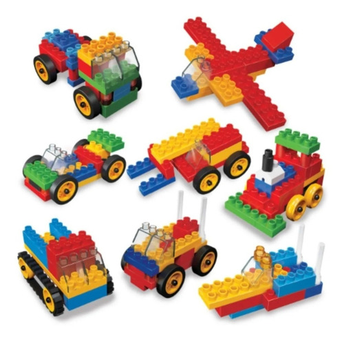 Blocky Vehiculos - 70 Piezas - Bloques Para Armar Rasti