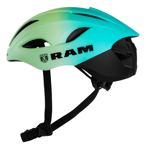 Casco De Bicicleta Carretera Road Y Montaña Bike Correa Ram Color Azul claro Talla G