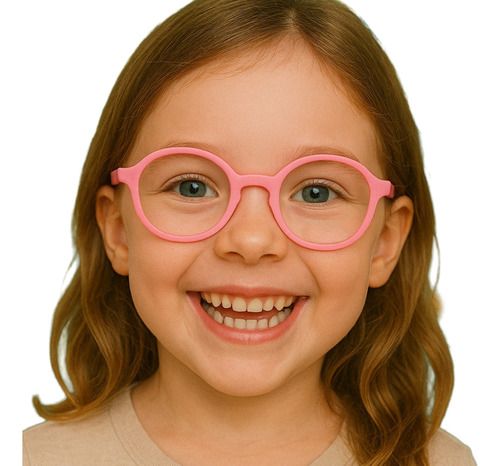 Armação De Óculos Grau Flexível Infantil Menino Menina Cor Rosa