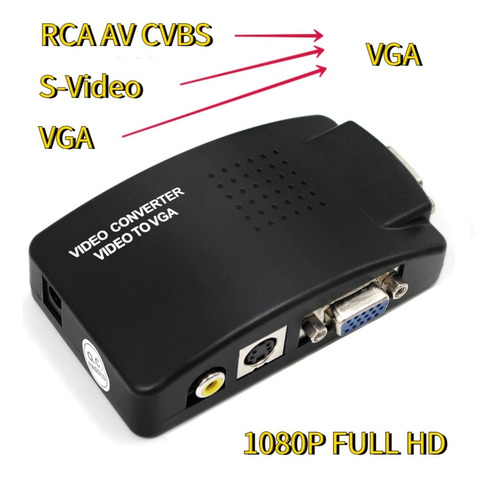Imagen 2 de 4 de Conversor Adaptador Rca A Vga, Video, S-video A Rca